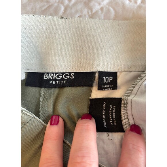 Briggs Olive Green Cropped Dress Pants size 10 petite - Picture 4 of 6